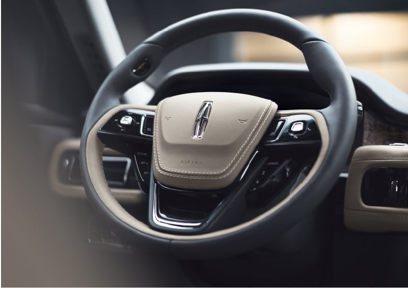 The intuitively placed controls of the steering wheel on a 2023 Lincoln Aviator® SUV | Empire Lincoln in Abingdon VA