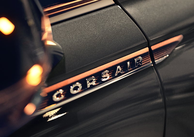 The stylish chrome badge reading “CORSAIR” is shown on the exterior of the vehicle. | Empire Lincoln in Abingdon VA