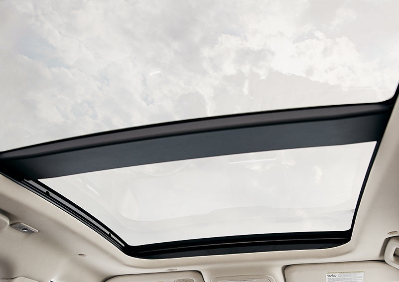 The available panoramic Vista Roof® is shown from inside a 2024 Lincoln Corsair® SUV. | Empire Lincoln in Abingdon VA