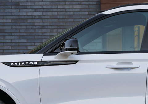 The driver’s door of a white 2025 Lincoln Aviator® SUV is showcased. | Empire Lincoln in Abingdon VA